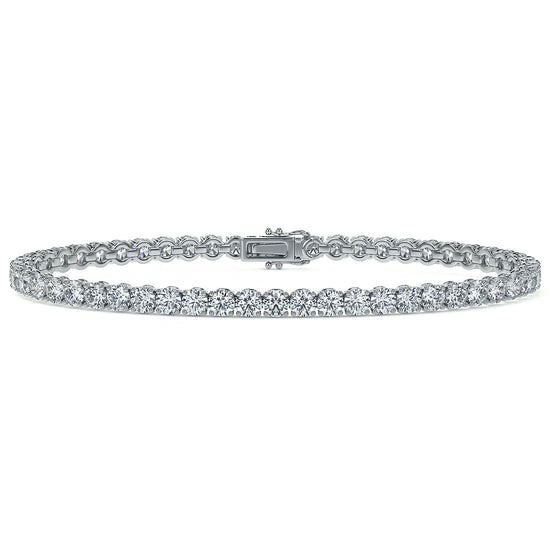 14K WHITE GOLD Diamond tennis bracelet features 5 carats of diamonds.