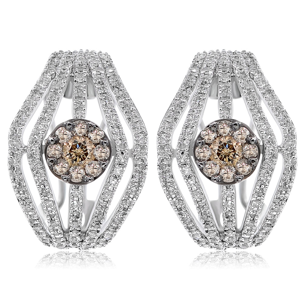Monary Earrings featuring 0.90 carats of diamonds and 0.57 carats of BRWN Diamonds with 216 Stones