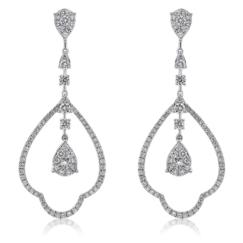 Monary Earrings featuring 1.49 carats of diamonds set in 14K White gold with 156 ST