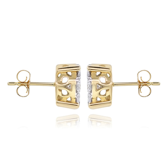 Monary Earrings featuring 2.01 carats of diamonds set in 14K Yellow Gold with 18 STONES