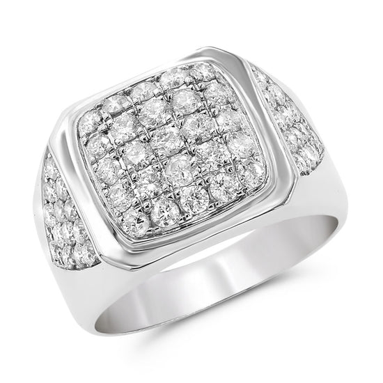 Monary Ring featuring 2.21 carats of diamonds set in 14K White Gold with 51 STONES