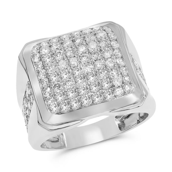 Monary Ring featuring 2.65 carats of diamonds set in 14K White Goldwith 88 STONES