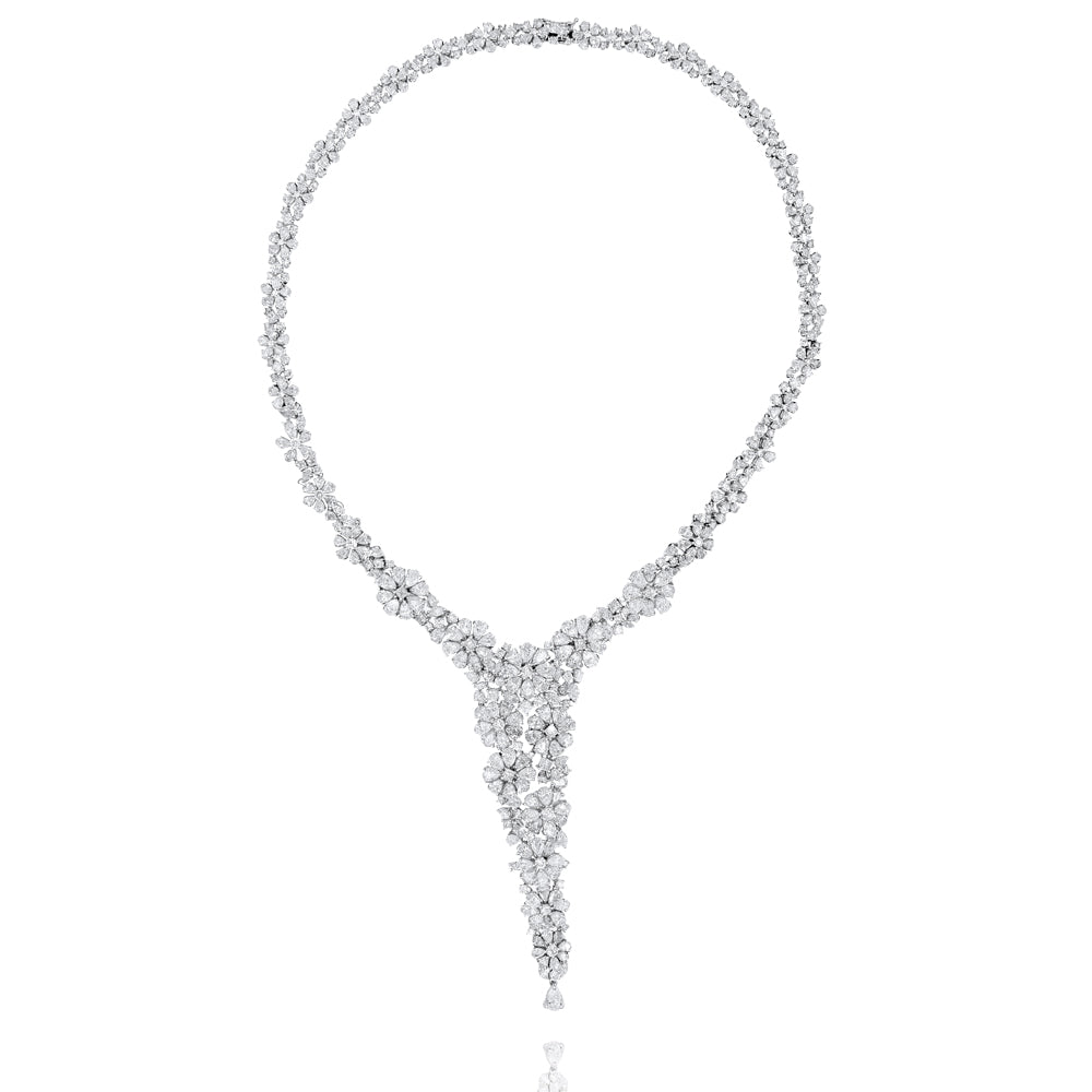 Monary Necklace featuring  36.45 carats of diamonds set in 18K White Gold with 490 STONES