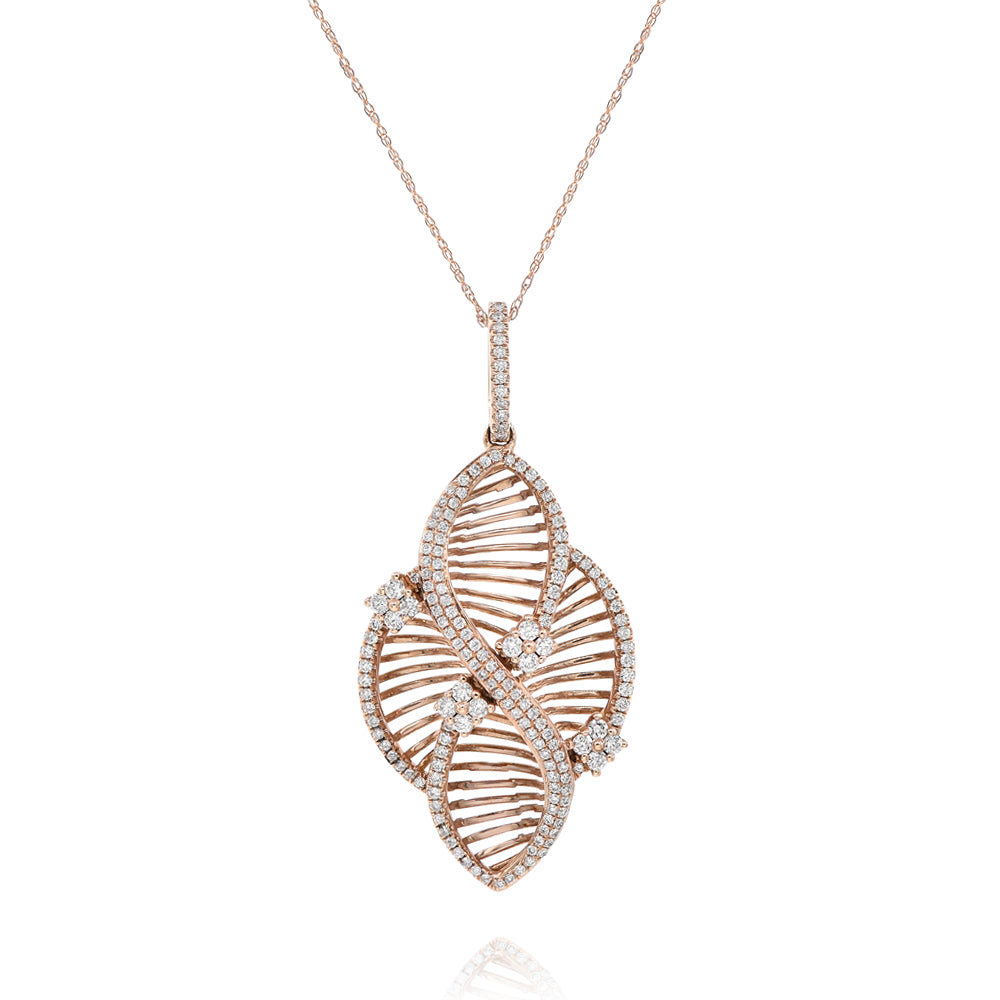 Monary Necklace featuring 1.05 carats of diamonds set in 14K Rose Gold with 162 Stones