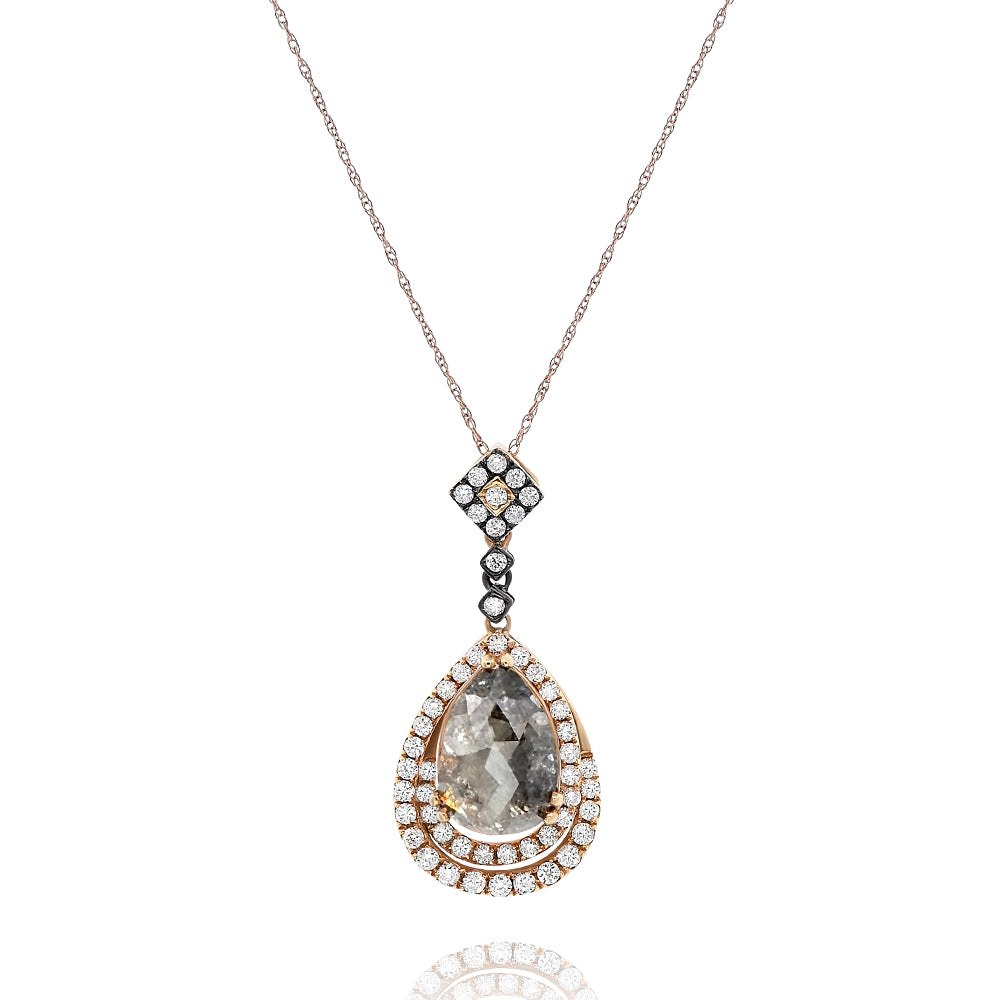 Monary Necklace featuring 0.76 carats of Diamonds, 3.09 carats of ice diamonds set in 18K two tone Gold