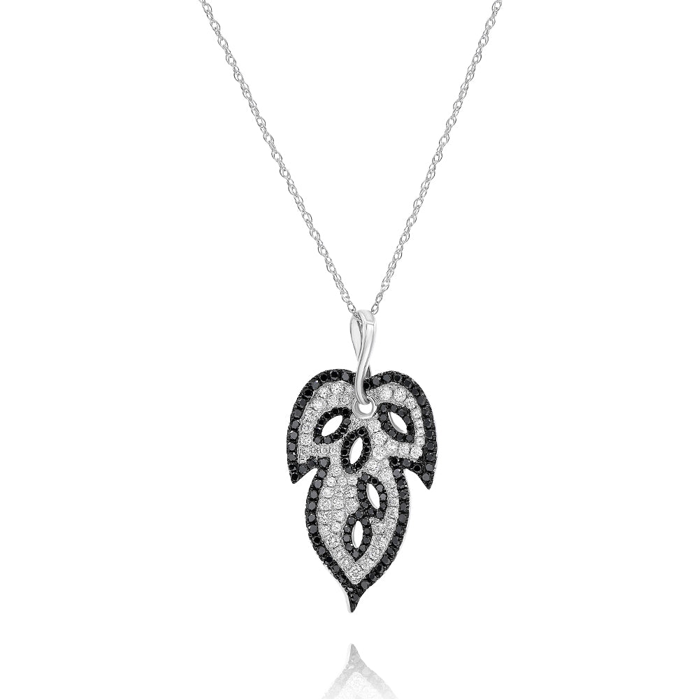 Monary Necklace featuring 0.75 carats of diamonds, 0.91 carats of black diamonds set in 18K White Gold with 168 STONES