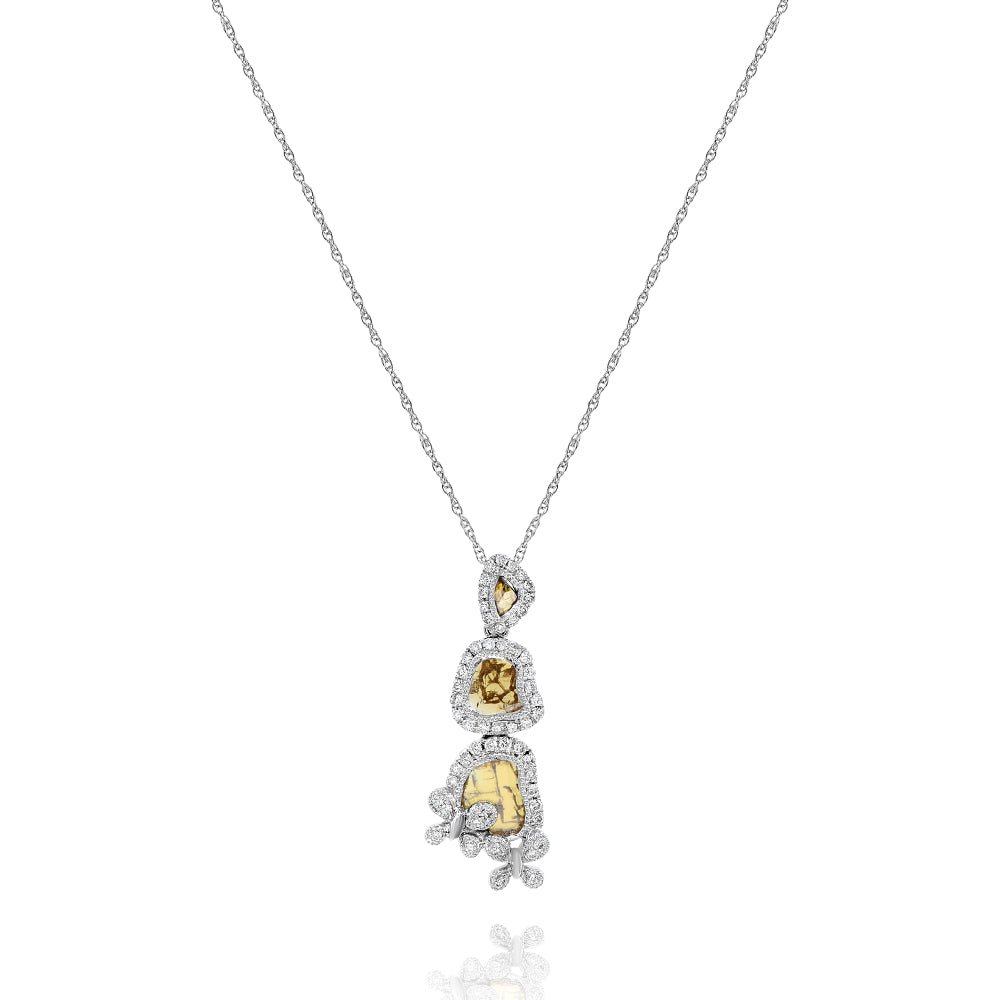 Monary Necklace featuring 0.36 carats of diamonds, 0.60 carats of slice diamonds set in 18K White Gold with 59 STONES