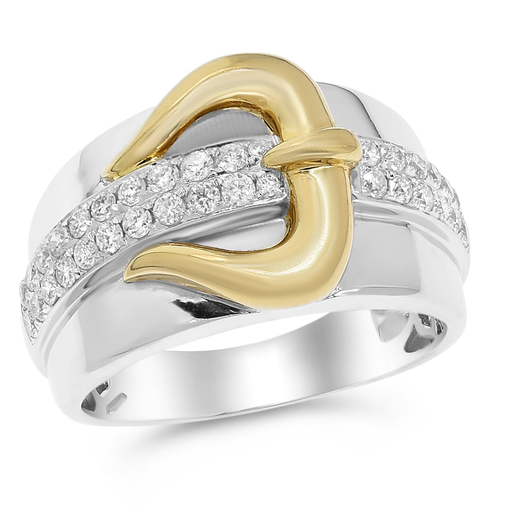 Monary Ring featuring 0.80 carats of diamonds set in 18K Two Tone Gold with 34 Stones