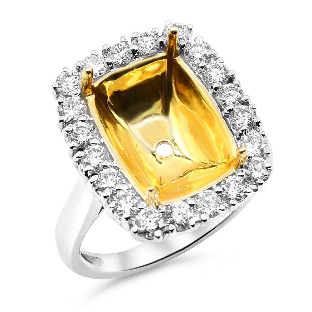 Monary Semi-Mount Ring featuring 1.15 carats of diamonds set in 14K Two Tone Gold with 88 Stones