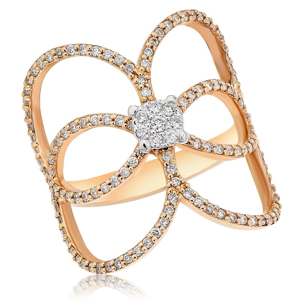 Monary Ring featuring 0.60 carats of Diamonds set in 18K Rose Gold with 136 STONE
