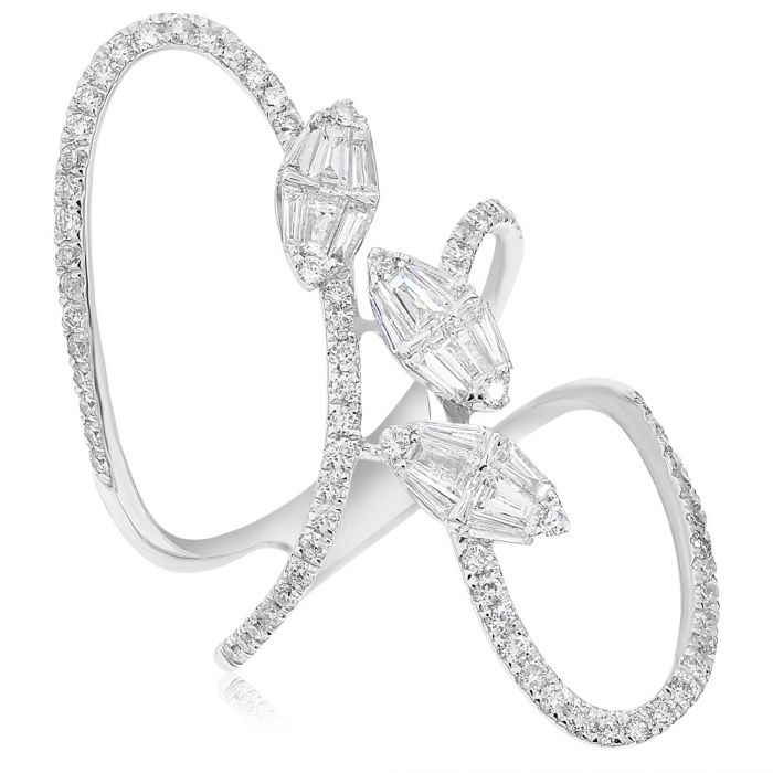 Monary Ring featuring 0.48 carats of diamonds, BG 0.47 carats, set in 18K White Gold with 95 Stones