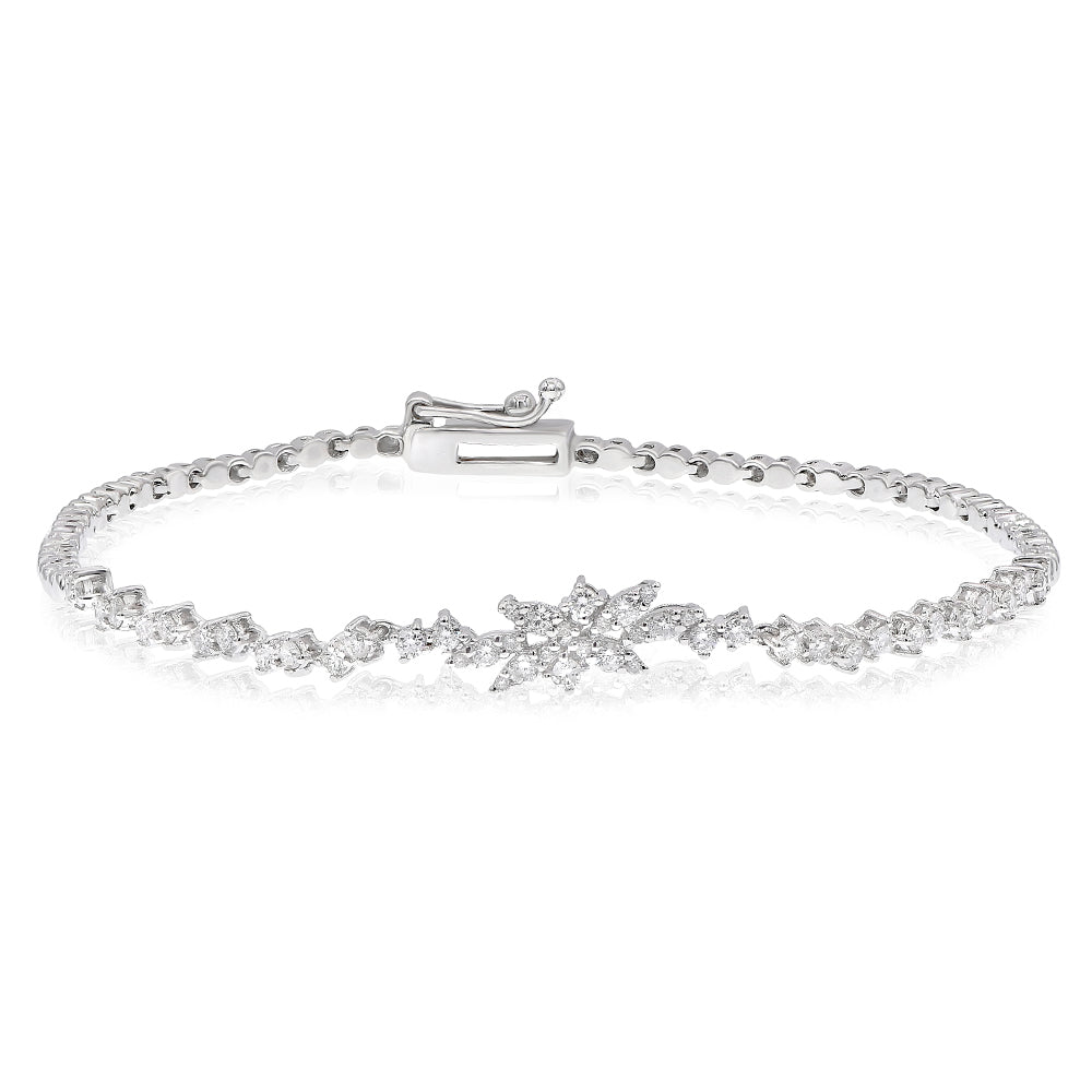 Monary Bracelet featuring 0.71 carats of diamonds set in 18K White Gold with 48 Stones