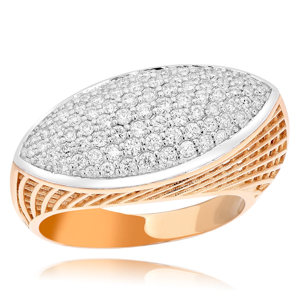 Monary Ring featuring 1.39 carats of diamonds 18K Two Tone Gold with 82 Stones