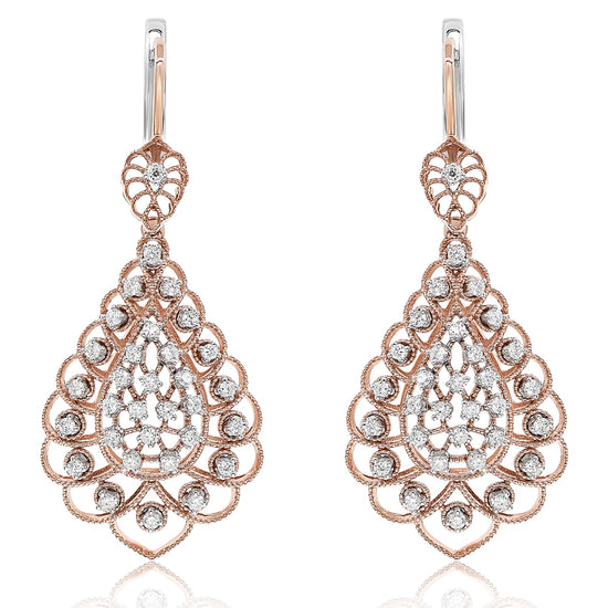 Monary Earring featuring 1.25 carats of diamonds set in 18K Rose Gold with 74 Stones