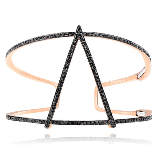 Monary Bracelet featuring 0.8 carats of Black Diamonds set in 14 K Rose gold with149 ST