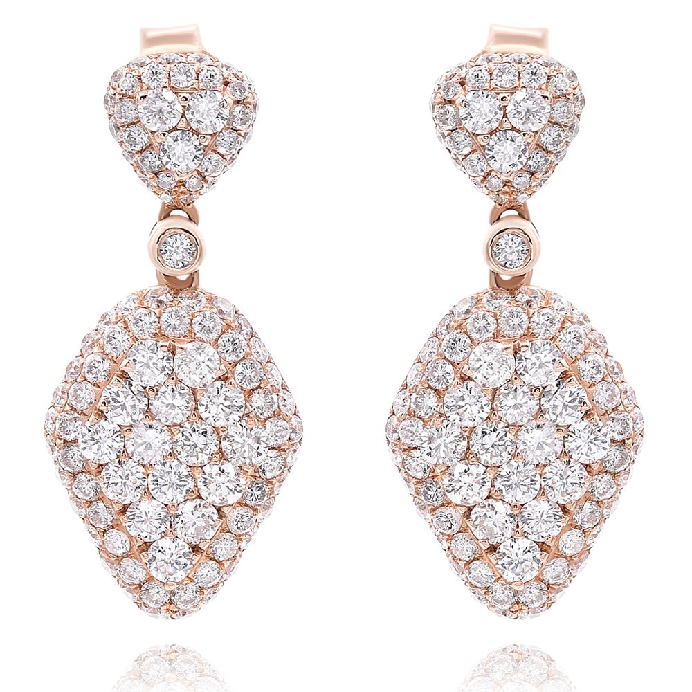 Monary Earrings featuring 2.05 carats of diamonds set in 14K Rose Gold with 198 STONES
