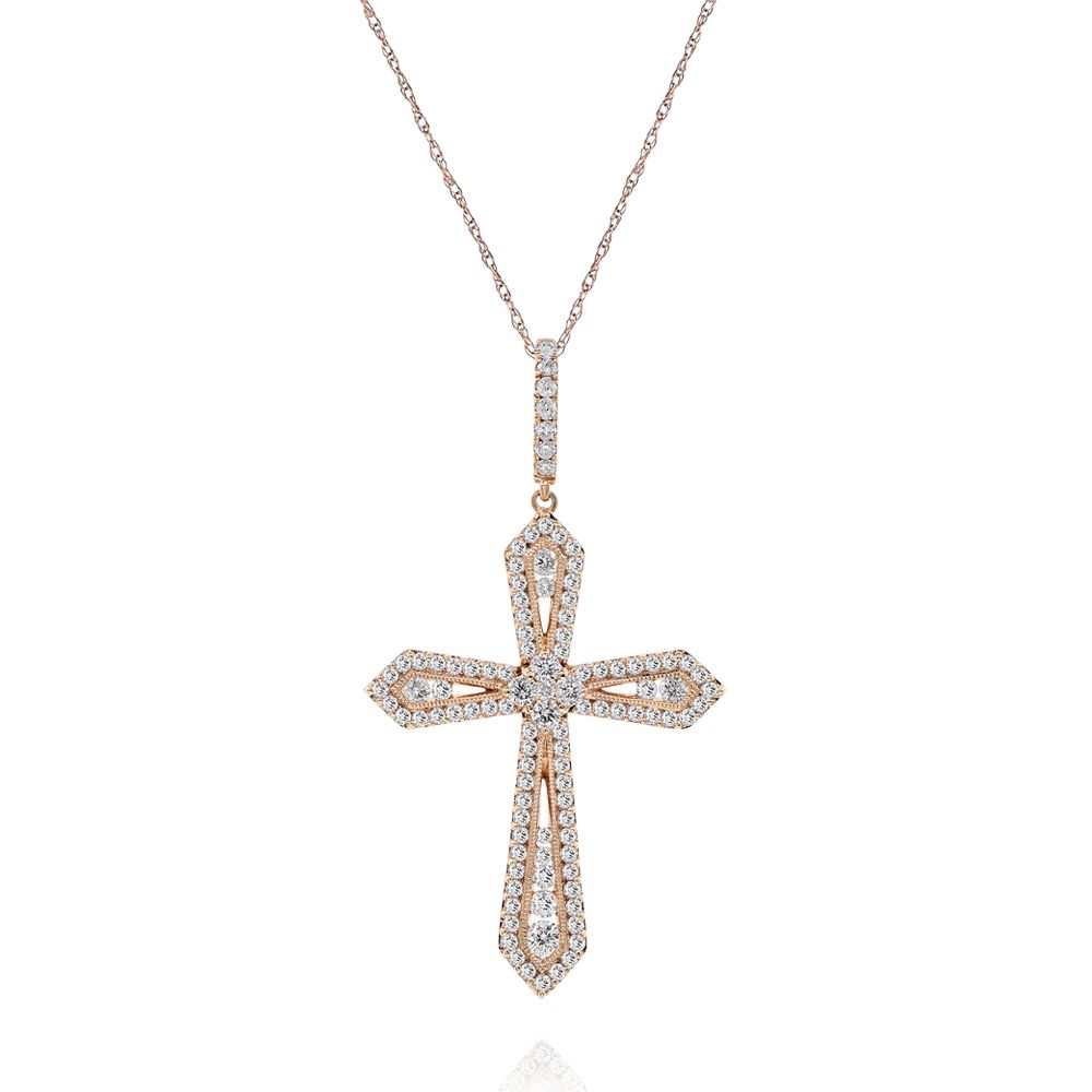 Monary Necklace featuring 1.25 carats of diamonds set in 18K Rose Gold with 105 Stones