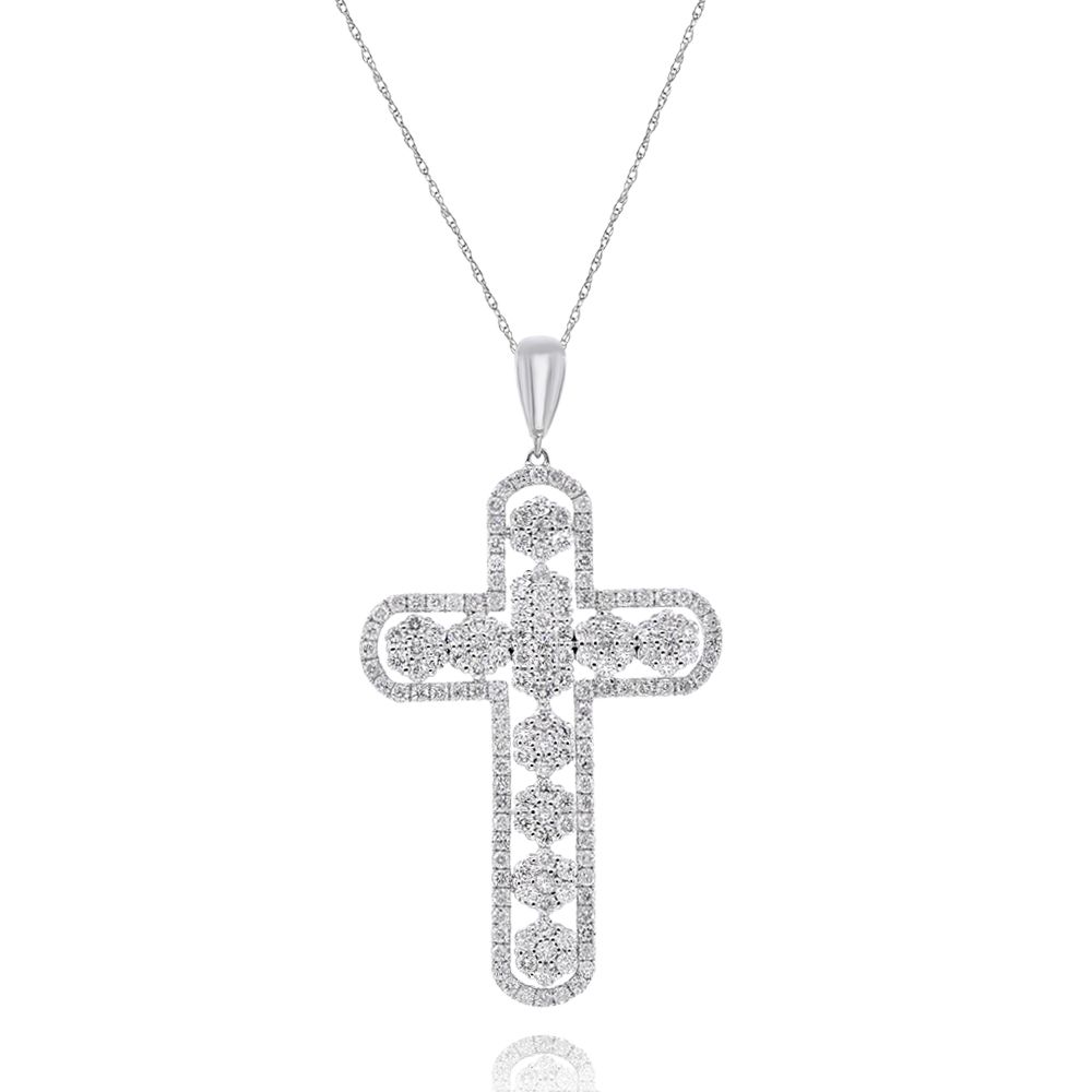 Monary Necklace featuring 1.75 carats of diamonds set in 18K White Gold 163 STONES