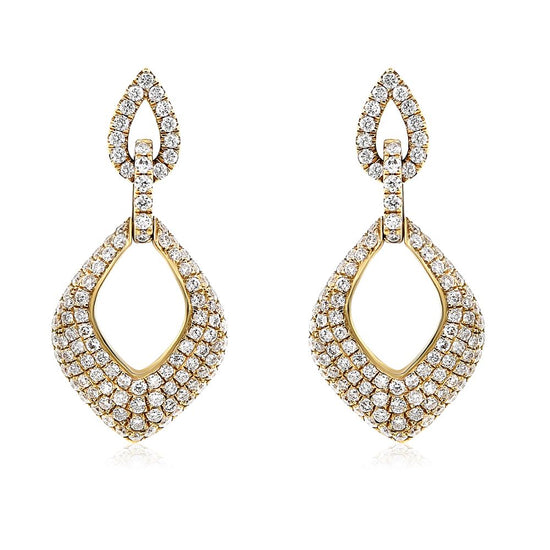 Monary 1 Carat tw. diamond dangle earring set in 14k yellow gold
